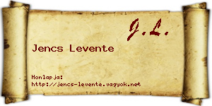 Jencs Levente névjegykártya
