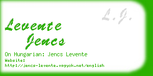 levente jencs business card